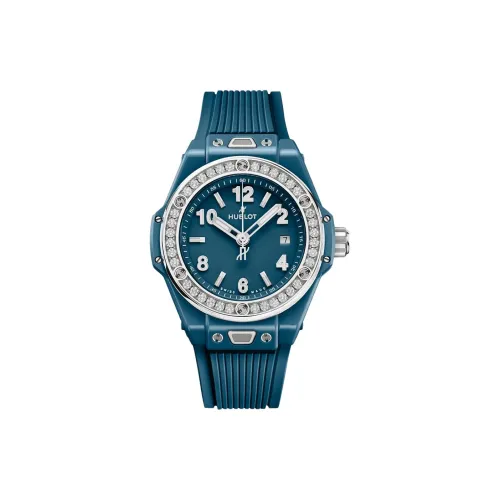 HUBLOT Big Bang Автоматический Механический Механизм Женские Часы 33 мм Синий Циферблат Керамика Чехол Часов Резиновый Ремешок