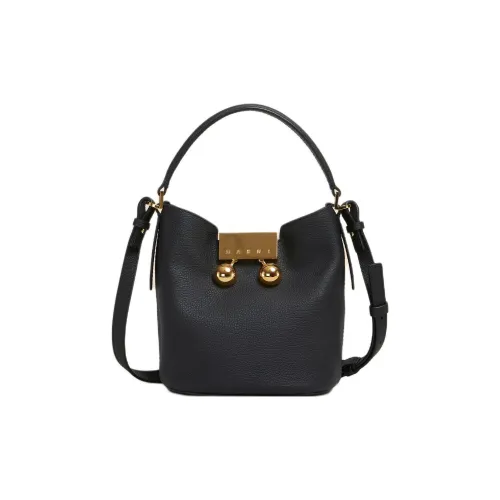 MARNI Trunkaroo Телячья кожа Ведрообразная сумка Сумка на одно плечо Женская Черная