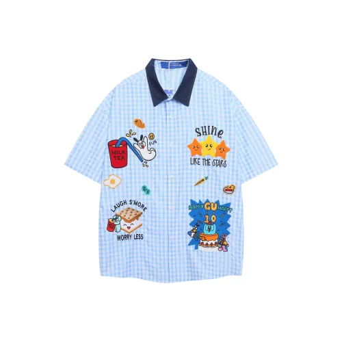 WAYHWEI Синие Унисекс Рубашки