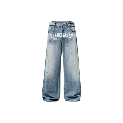 AWAKEN THE ROSE Синие Унисекс Джинсы