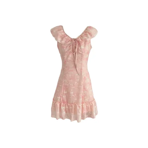 MISTVB Персиковые Женские Слиплатья