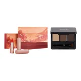 Мингча Радость Цвет 6 шт Макияж + Мягкий Матовый Стайлинг Трехцветная Кисть для Бровей Пудра (01 Светло-Коричневый)