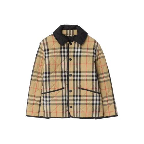 Burberry Хлопковый пуховик Песочный для детей 3-7 лет