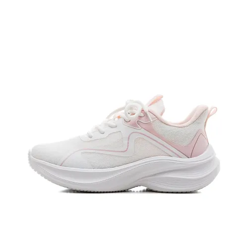 HUANQIU Амортизация Дышащий Поддерживающий Низкий Топ Повседневные Беговые кроссовки Женские Белые Розовые