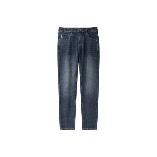 HLA Синий Серый DENIM GRADIENT Темный 6D Мужские Джинсы
