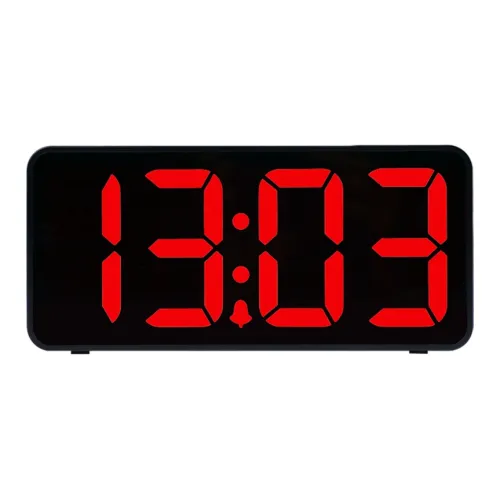 HENSE Электронный механизм пластик будильник унисекс черный HA89