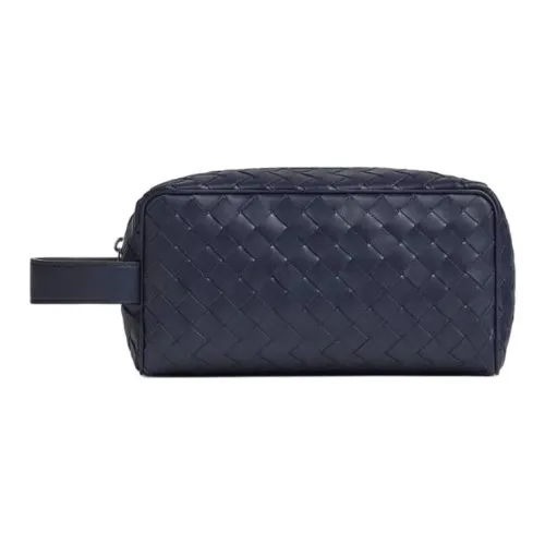 Bottega Veneta Intrecciato Телячья кожа Клатч Мужской Темно-синий