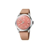 Розовый циферблат часов