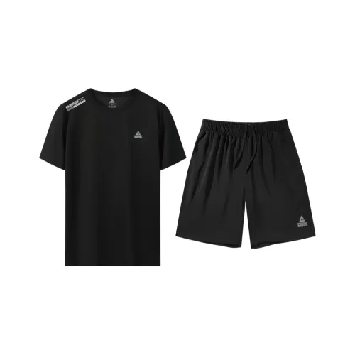 PEAK Бег Одежда Комплекты Унисекс Двухкомпонентный Набор Черный