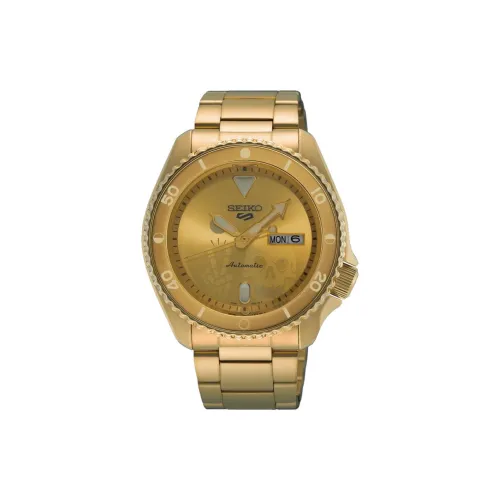 SEIKO Автоматический Механический Механизм Нержавеющая Сталь Ремешок Часы 42,5 мм Мужские Часы Золотистый Циферблат