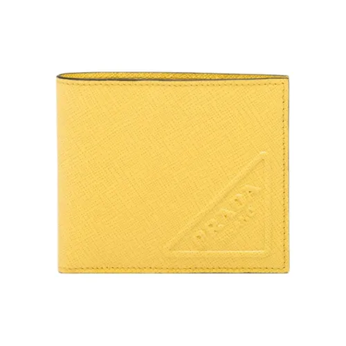 PRADA Saffiano кожа кошелек мужской желтый