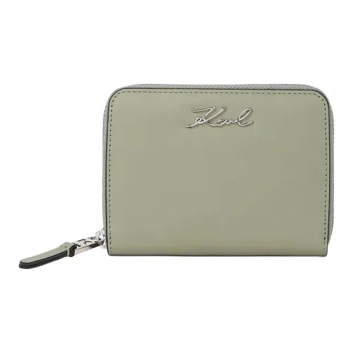 KARL LAGERFELD K SIGNATURE Телячья кожа Кошелек Женские Серый Зеленый