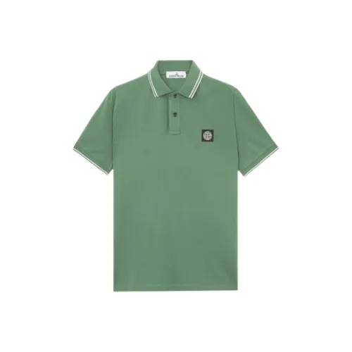 STONE ISLAND Поло Мужское Шалфейно-Зеленый