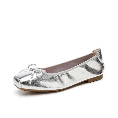 QUICHESHOES Женские повседневные туфли Серебряные Женские