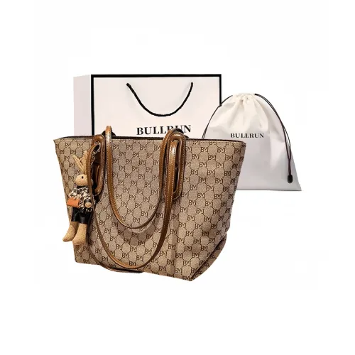 Bullrun Сумка через плечо из синтетической кожи стандартная женская кофейного цвета