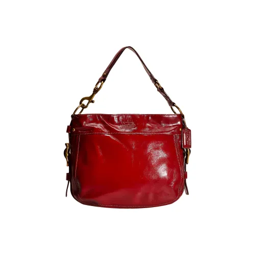 COACH Zoe Лакированная кожа Тоут Сумка Сумка для покупок Сумка Сумка через плечо Женская Винтаж Темно-красная