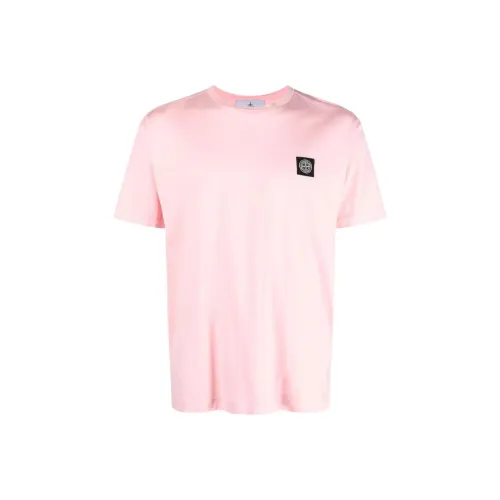 STONE ISLAND Розовые Мужские T-рубашки