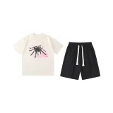 Абрикосовый топ + черные шорты