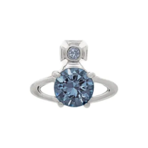 Vivienne Westwood Искусственный кристалл Brass Stud Серьги Мужской Серебряный Синий