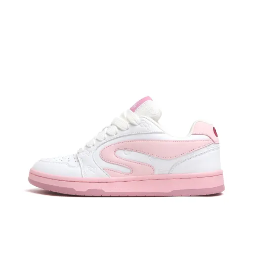 SINPERCO Slip Resistant Abrasion Resistant Легкий Низкий Топ Кроссовки для скейтбординга Женские Белые Розовые