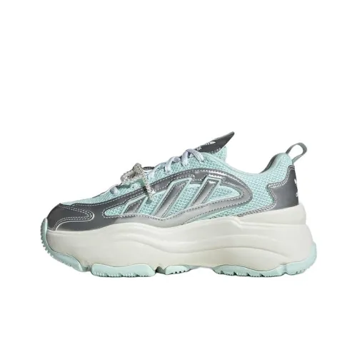 Adidas Originals OZGAIA Противоскользящие Устойчивые к истиранию Низкий Топ Тефлоновая Подошва Женские Зеленый Серебристый