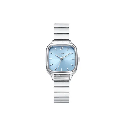 LANZOOM Ледяной Синий Маленький Серебряный Кварцевый Механизм Женские Часы Запястье Часы Синий Циферблат Нержавеющая Сталь Корпус Часов