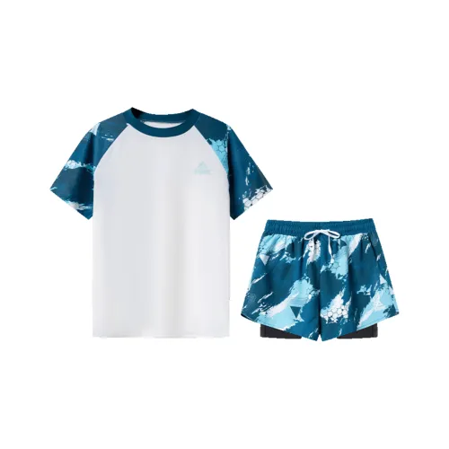 PEAK KIDS Купальник двухкомпонентный комплект синий и белый для подростков