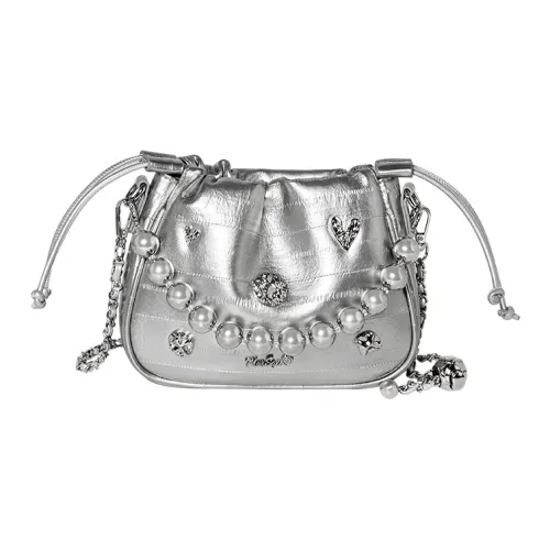 Narandu Синтетическая кожа Подмышечная сумка через плечо Маленькая Женская Космический серебристый Полночный черный