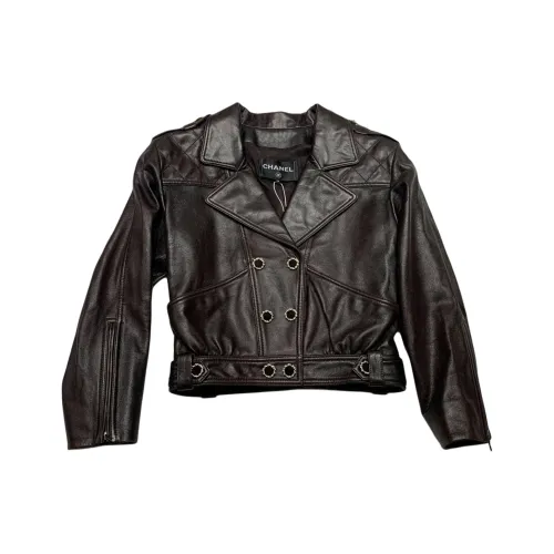 CHANEL 21A Кожа Куртка Женская Коричневая