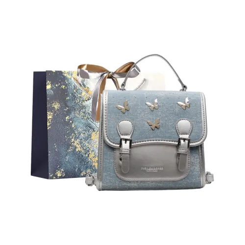 Iman's House Ткань Рюкзак Женские Небесно-Синий Джинсово-Синий Черный