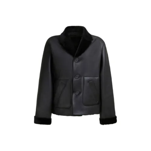 MARNI Кожа Куртка Женская Черная