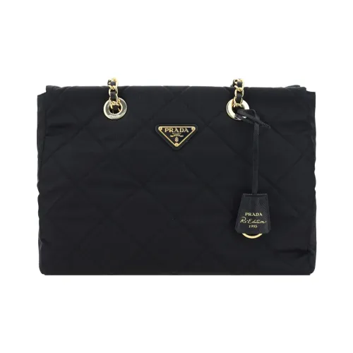PRADA Нейлоновая сумка через плечо унисекс черного цвета