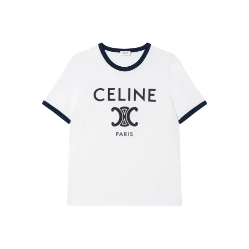 CELINE Стандартная футболка Женская Белая