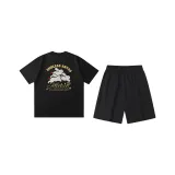 Чёрный топ + чёрные шорты