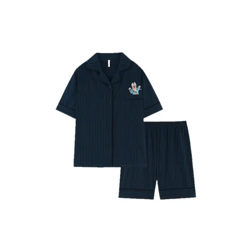 MIANQU Синие полосы Кролик Женские Пижамные комплекты