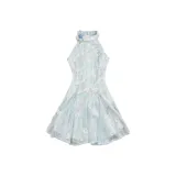 Зеленое укороченное платье