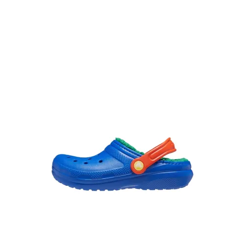Crocs Classic Lined Slip-Resistant Abrasion-Resistant Low Top Children's Sandals Blue Children's Crocs Classic Lined Slip-Resistant Abrasion-Resistant Низкий Топ Детские Сандалии Синий Детский