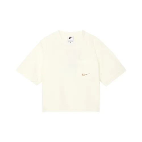 Nike Т-рубашка с рукавом-трубкой женская белая