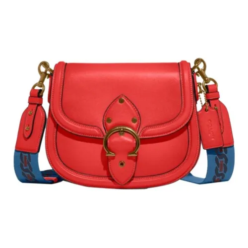 COACH Beat Кожа Седло Сумка Сумка через плечо Маленькая Женская Красная