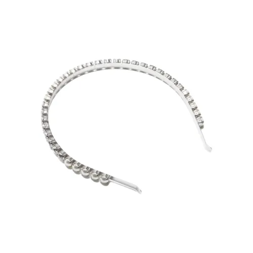 MIU MIU Rhinestone Серебряные Ободки для волос Женские Серебряный