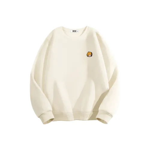 ONE PIECE Пуловер Круглый вырез Спущенное плечо Длинный рукав Свитшот Унисекс