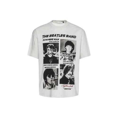 PAINT STAIN Белый Серый Унисекс T-рубашки