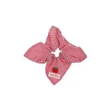 Красный шарф в клетку, квадратный, резинка для волос