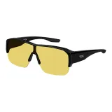 Матовая черная оправа с желтыми линзами