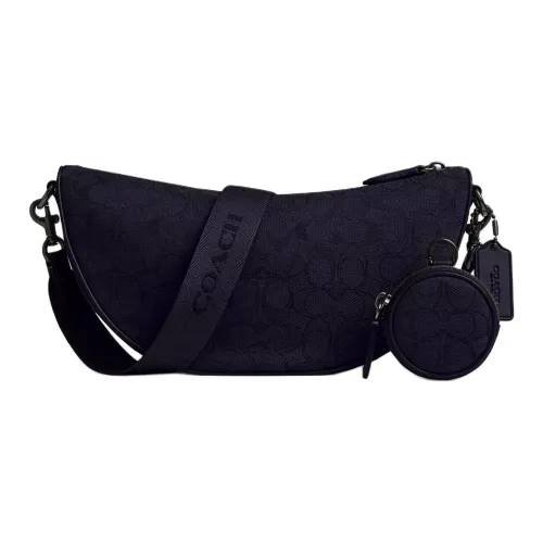COACH HALL Полиэстер Круассан Сумка через плечо Большая Женская Черная