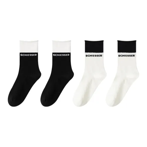 Shuya Колено Высокие Носки Женские 4 Пачки