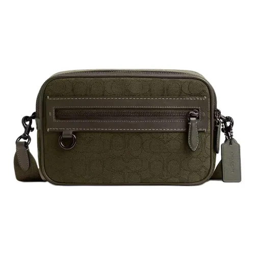 COACH Кожа Camera Сумка Плечевая Сумка Маленькая Мужская Оливково-Зеленая