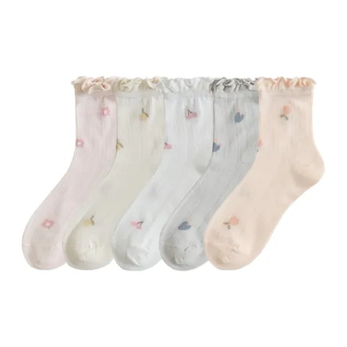 TLXT Носки Crew Женские Сетка Дышащие Без раздражения Мягкие для кожи Подходящие для носка "голые"