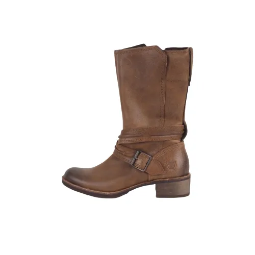 Timberland Женские высокие сапоги на щиколотку коричневые