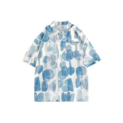 YOUSEKOO Светло-синяя унисекс рубашка